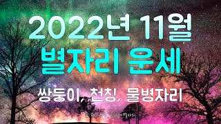 (루미예별자리) 2022년 11월 별자리운세 | 쌍둥이, 천칭, 물병자리