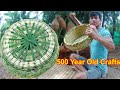 Bamboo woodworking artbamboo basket making by hand