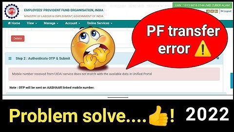 Mobile number received from UIDAI does not match with available data in EPFO problem solve @Digitalexpertहिंदी