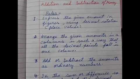 Class IV (Money) "Addition and subtraction" (Attachment in description box)