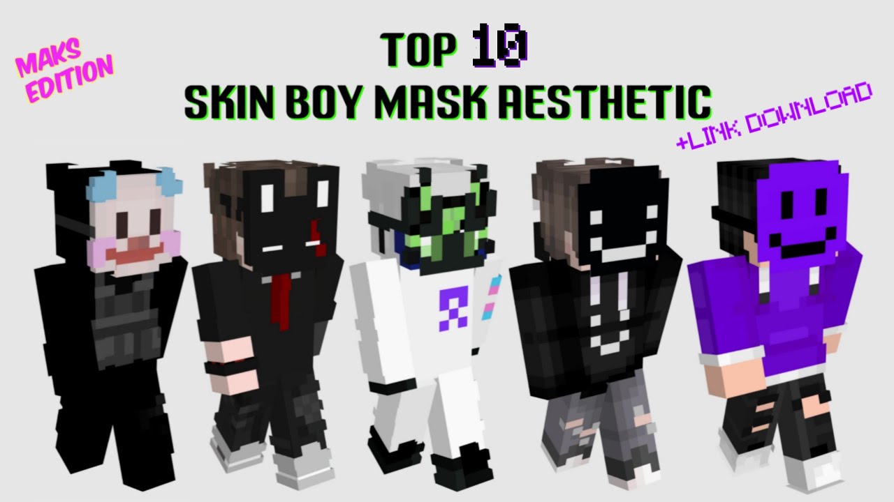 TOP 10 SKIN MINECRAFT BOY AESTHETIC MASK | MCPE INDONESIA - YouTube