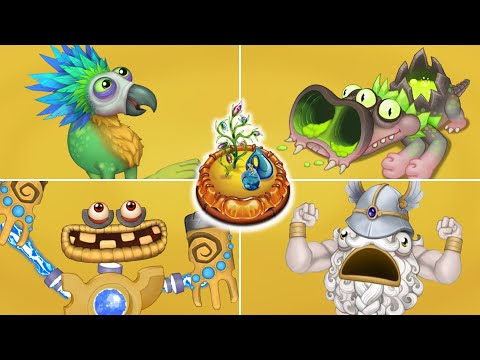 Fire Oasis - All Monsters Sounds \u0026 Animations and Full Song | My Singing Monsters