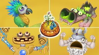 Fire Oasis - All Monsters Sounds & Animations and Full Song | My Singing Monsters