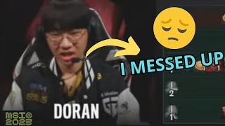 Doran Was Upset After Bin Solokill Him