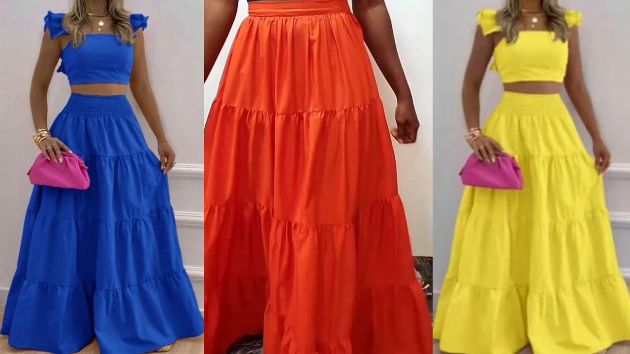 How To Cut And Sew A  Cottage/ Tiered/ Maxi Skirt || How To Make  A Skirt