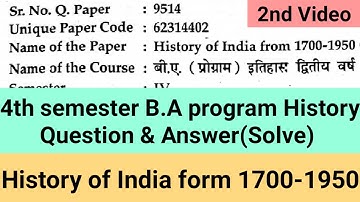 sol du B.A programme History all questions & Answer(Solve) 4th semester 2021