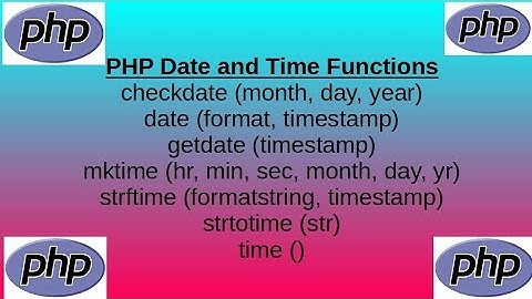 PHP Date and Time Functions