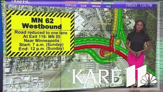 Weekend roadwork to watch for across the metro