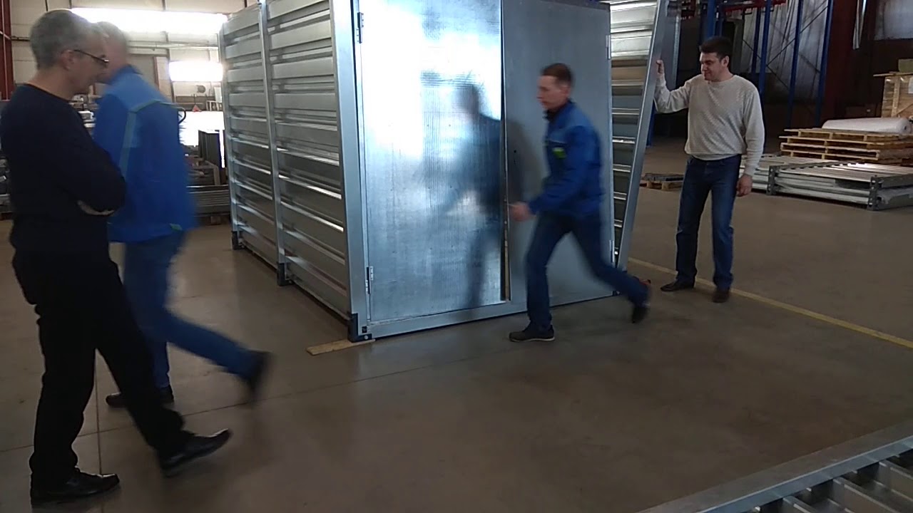 Сборка ворот блок-контейнера - YouTube