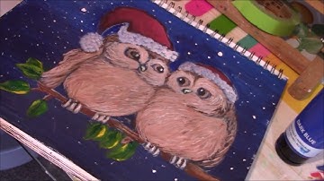 4 Christmas Painting Lessons for beginners Acrylic Painting step by step