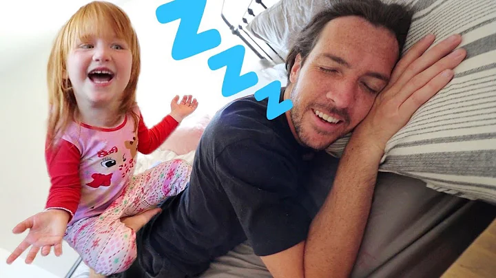 DAD WONT WAKEUP!!  Asleep Morning Routine! Adley helps Dad get ready (Cereal and Bacon Dreams)