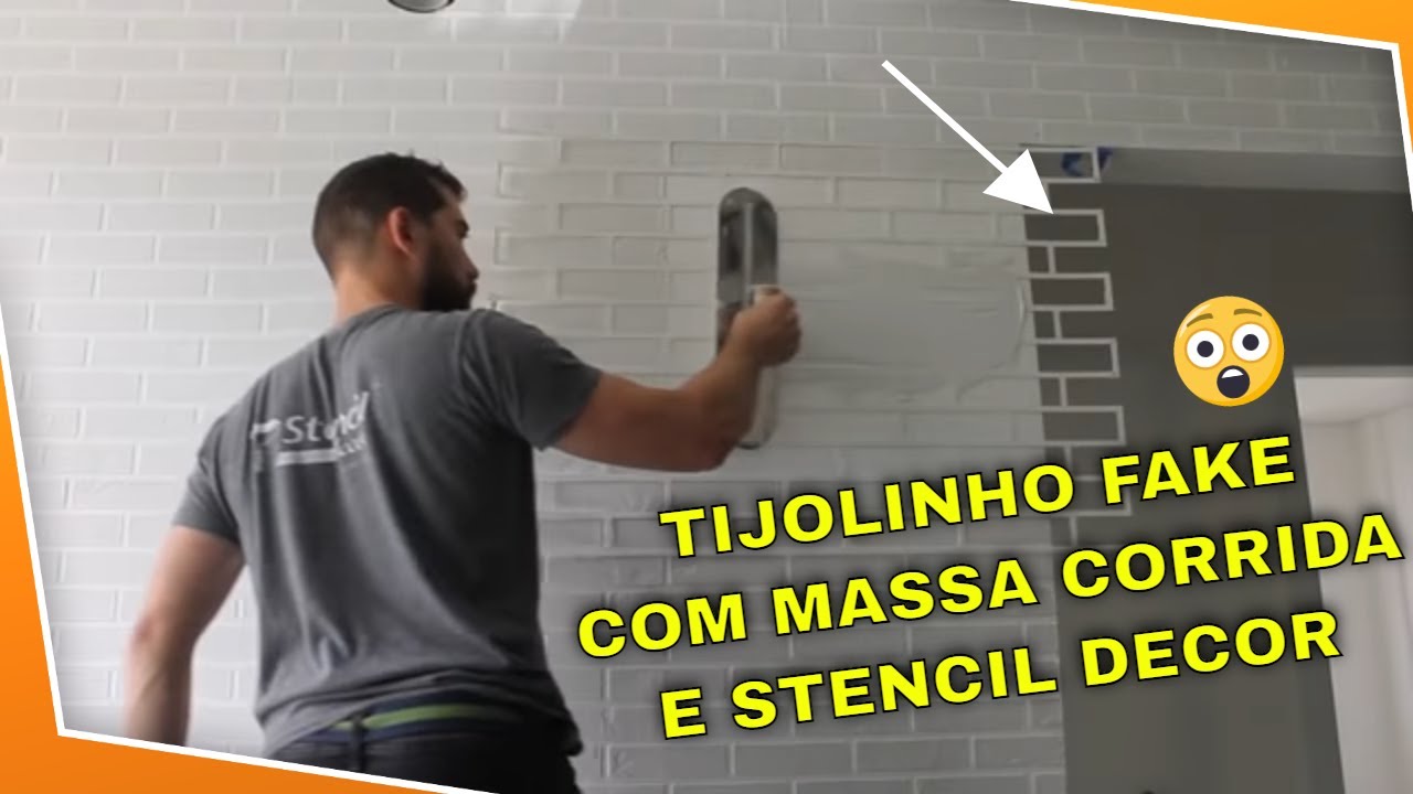TIJOLO FAKE COM MASSA CORRIDA | Stencil Decor