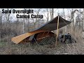 Wild camp on the norfolk broads  tarp and canoe shelter  mess tin roast chicken