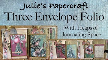 Folioversiering met drie enveloppen #juliespapercraft #junkjournalembellishment #folio