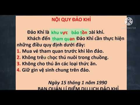 Tập đọc 2020-2021_Tuần 23_Khối 2_Nội quy đảo khỉ