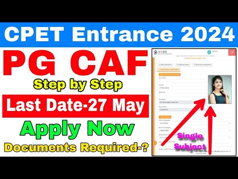 Odisha PG Entrance Form Fill Up 2024//CPET Apply Process Step by Step 2024//Single Subject/Last Date