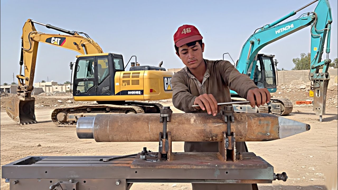 Backhoe Worn-out Hydraulic Breaker Chisel Restoration: Hydraulic Jack ...