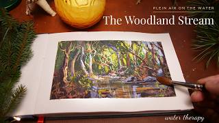 Plein Air Water Therapy 🎨 Forest Stream Painting (No Talking ASMR)