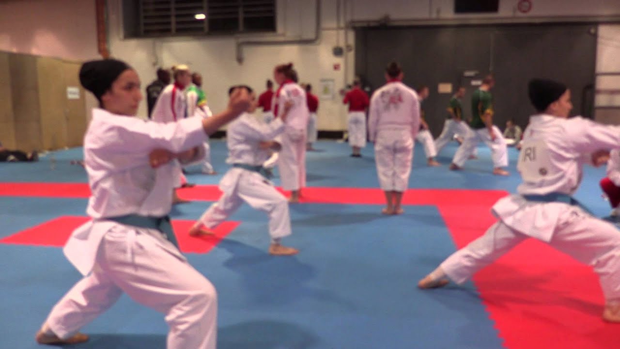 Iran Team Kata Female warming up before the championships 2014 World