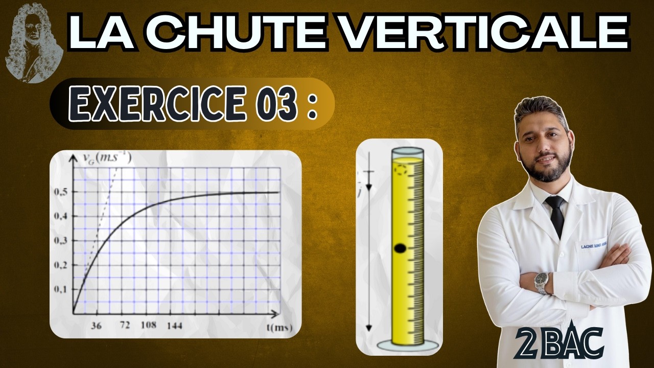 Chute verticale🔸Exercice 03🔸SN 2018 PC🔸2 bac BIOF PC / SM - Prof Mouslim