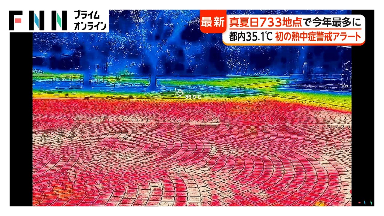 真夏日733地点で今年最多に 都内も35.1℃観測 初の熱中症警戒アラート