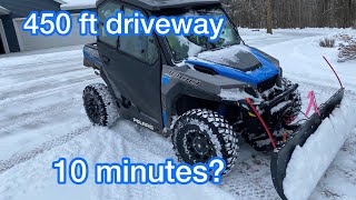 Polaris General - Plowing 450 feet of driveway in 10 minutes?