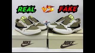 🔥REAL VS FAKE🔥 NIKE TRAVIS SCOTT GOLF AIR JORDAN 1 LOW SNEAKER COMPARISON!