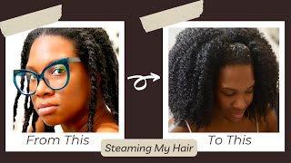 Hair Steamer for Naturals || Refreshing my DRY CURLY hair!!
