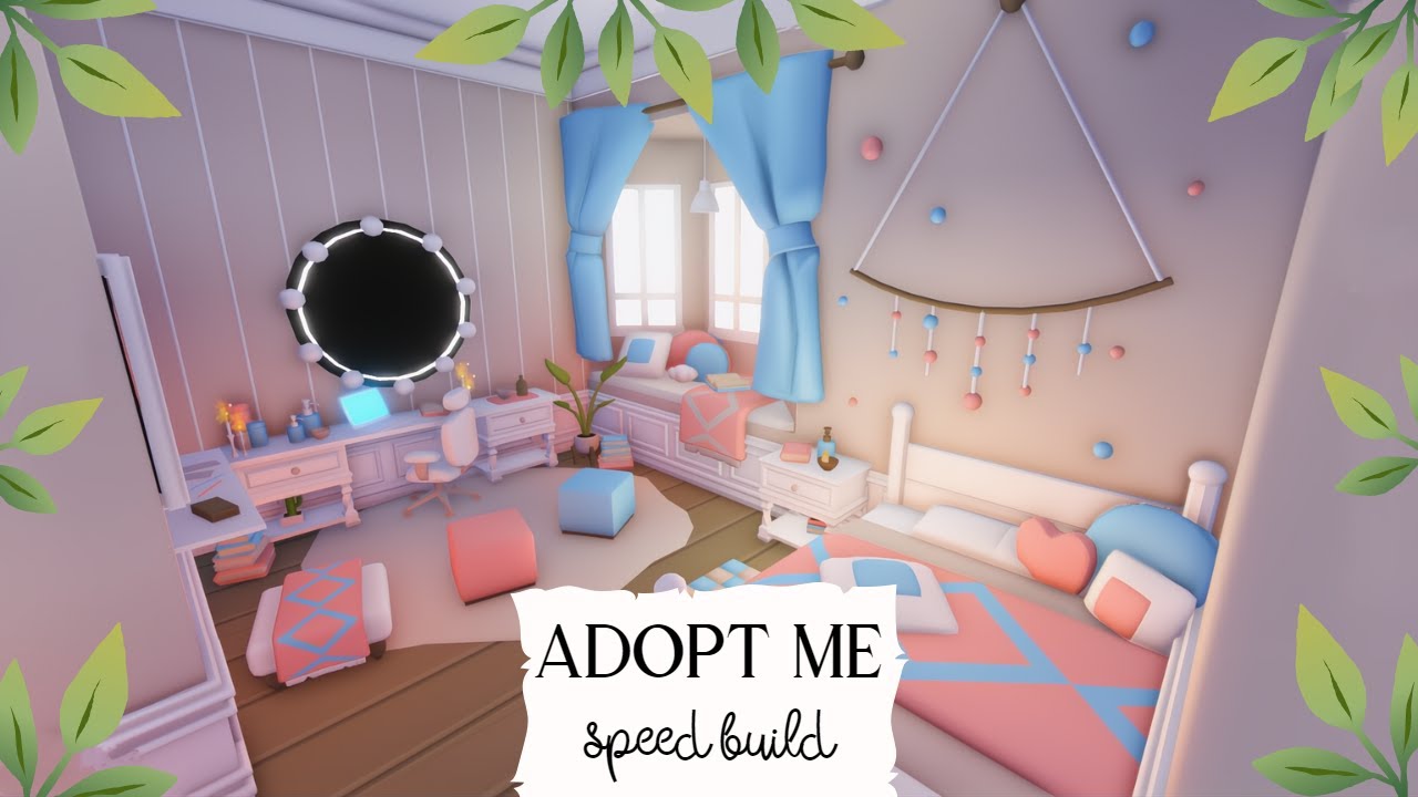 Pastel Preppy Bedroom Idea Speed Build 🌈 Roblox Adopt Me - YouTube