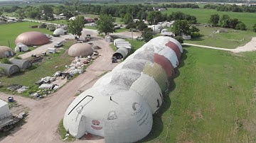 Monolithic Dome Park, Italy Texas - 4K Drone Video