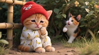 Little Ginger Kitten Desperately Searches the House for the Missing Stray Friend 😿🏠❤️