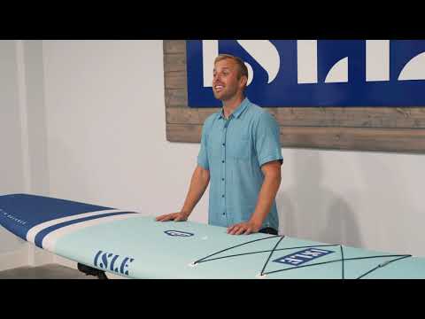 ISLE Cruiser 10'5" Hard Stand Up Paddle Board Package, Seafoam/Peach