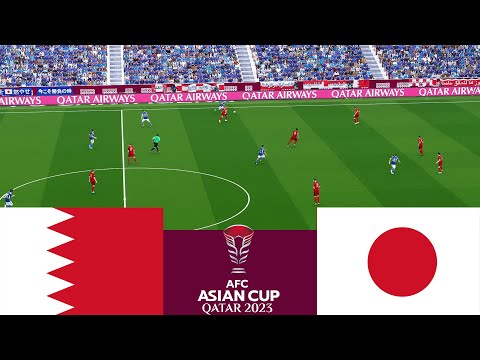 バーレーン 1 対 3 日本。 2024 AFC アジアカップ - ビデオゲーム シミュレーション PES 2021