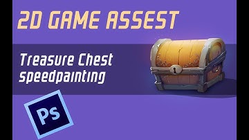 2D game asset(treasure chest) speed painting in Photoshop.
