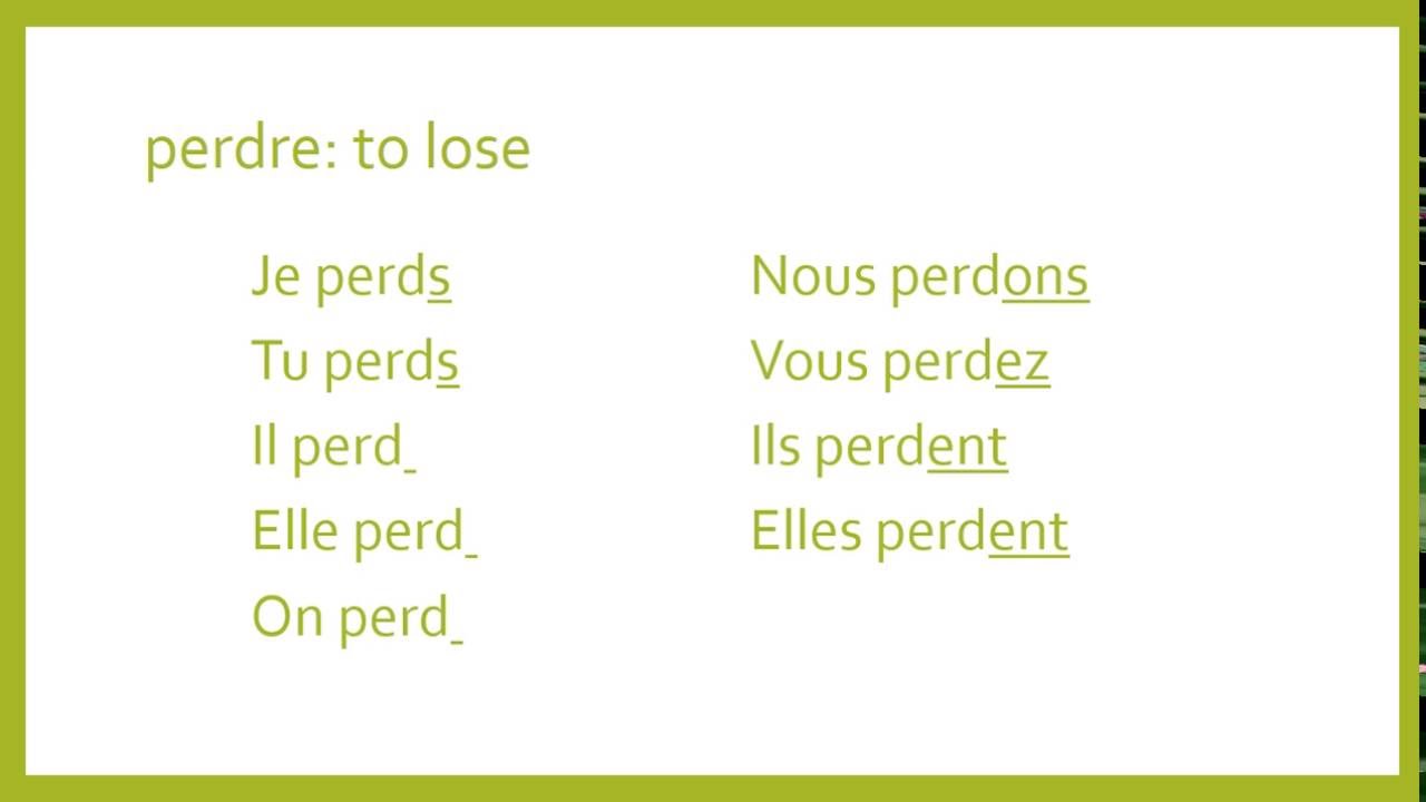 Regular re Verbs In French YouTube