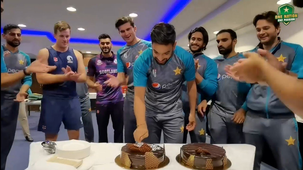 Haris Rauf birthday celebration after match /PAKSITANI cricket team😍 ...