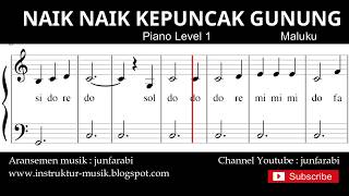 Miniatura de vídeo de "not balok naik naik kepuncak gunung - piano level 1 - lagu daerah maluku - do re mi / solmisasi"