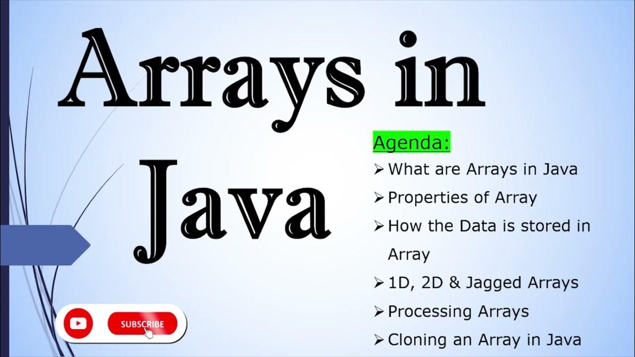 Arrays in Java | How data is Stored in Array | 1D 2D Arrays ...
