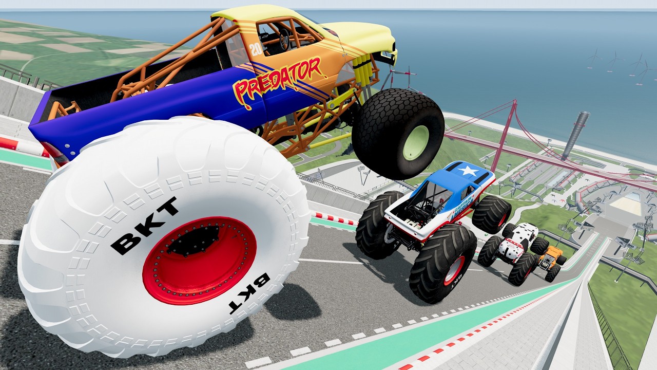 Epic High Speed Monster Truck Jumps And Crashes #088 - BeamNG Drive
