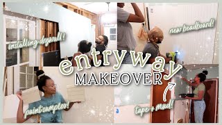 INSTALLING NEW DRYWALL & BEADBOARD +SWATCHING PAINT| DIY Dream Entryway Makeover PT.4| #FIXERUPPER