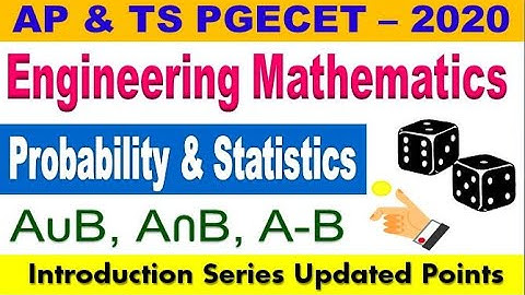 Engineering Mathematics  Probability & statistics Class 1 For all PGECET Exams special By SRINIVAS