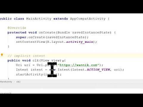 [Android] implicit intent แสดงหน้าเว็บ