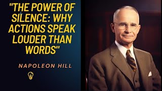 The Power Of Silence Why Actions Speak Louder Than Words Napoleon Hill