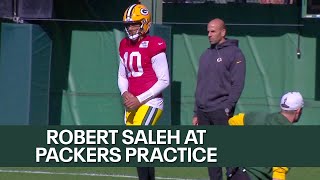 Saleh joins Packers practice | FOX6 News Milwaukee