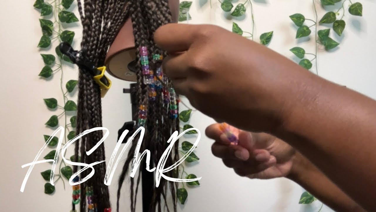 ASMR | Hair Beading | Bead & Rubber Band Sounds (No Talking)