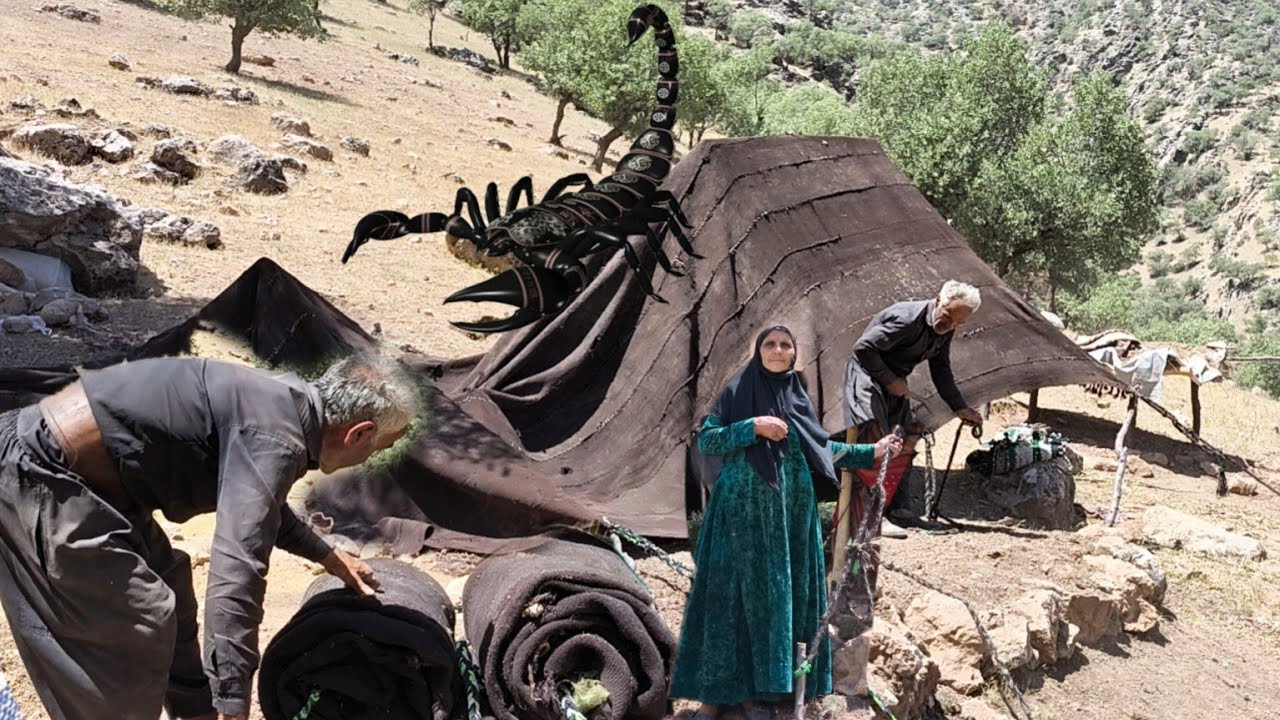 Кочевая жизнь настоящей кочевой семьи в пустынях Ирана