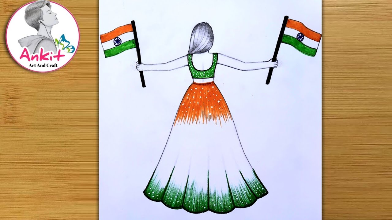 Republic Day Poster Drawing easy| How to draw republic day drawing|Indian  Flag scenery drawing - YouTube