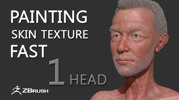 [ZBrush Painting] Painting Skin Texture in ZBrush, Texturing Old Man