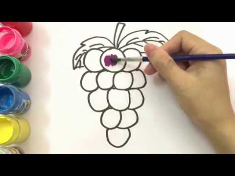 Cách Vẽ Chùm Nho Siêu Đơn Giản Khiến Bé Thích Mê - Dạy Bé Vẽ Và Tô Màu -  Youtube