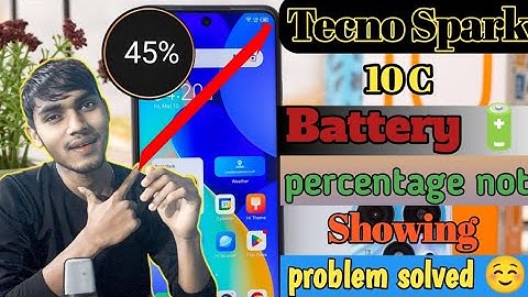 Techno spark 10 c Battery 🔋 percentage Showing ! hot to show battery percentage of tecno spark 10c